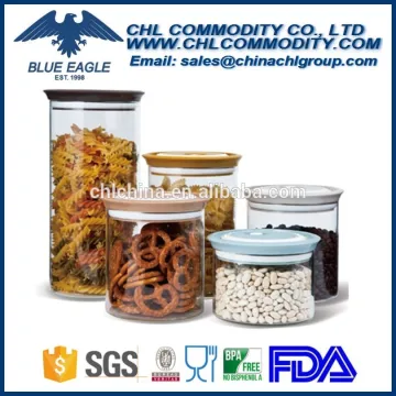 Customized glass food jar with ring seal