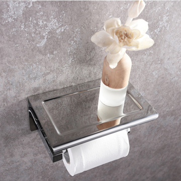 crochet accessoires de salle de bain support de rouleau de papier toilette chromé debout avec rangement pour téléphone