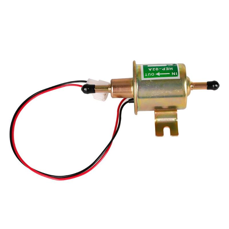 HEP02A 12V Inline Car Trunk Electric Gas Fuel Pump Low Pressure Bolt Fixing Wire Diesel Petrol For Car Carburetor Motorcycle ATV
