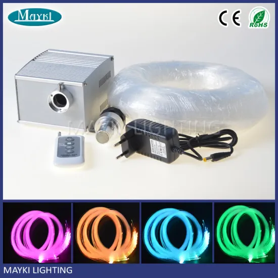 Fibre optic lighting with polymer fiber optic cable and 5W LED projector for residential