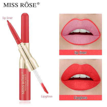 Hot Sale Double-Headed Lip Gloss & Liner | Matte, Waterproof Lip Glaze