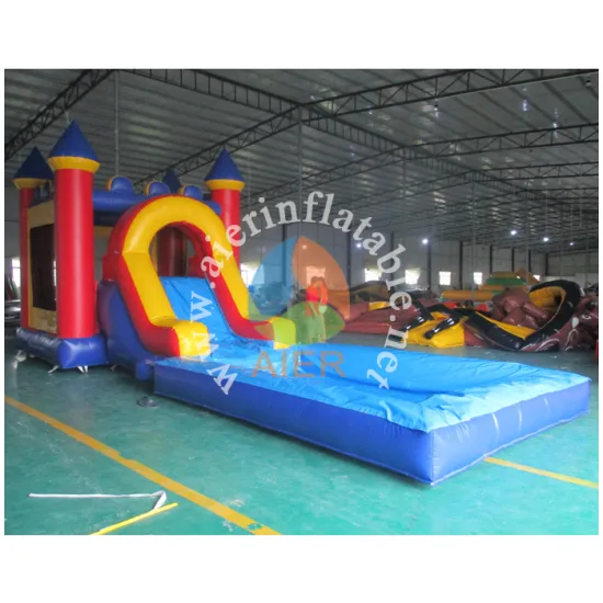 2016 Aier inflatable bouncer combo slide/inflatable bouncer slide with pool/beautiful bouncer slide for business
