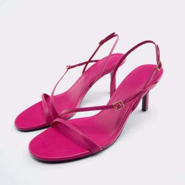 European and American High-heeled Sandals - SL-0277: Open Toe, Hollow, Fashionable, Sexy Buckled Thin Heels