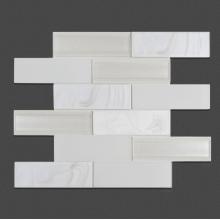 Living Room TV Wall White Glass Mosaic Tiles