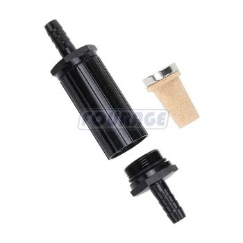New Style Aluminum Inline Fuel Filter 9mm OD Barb 30 Micron Brass Element