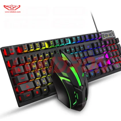 LVKI-Q305S Wired Glow Gaming Keyboard and Mouse Set: Waterproof Mechanical Keyboard with Laser Carving Keycap and Ergonomic Mouse