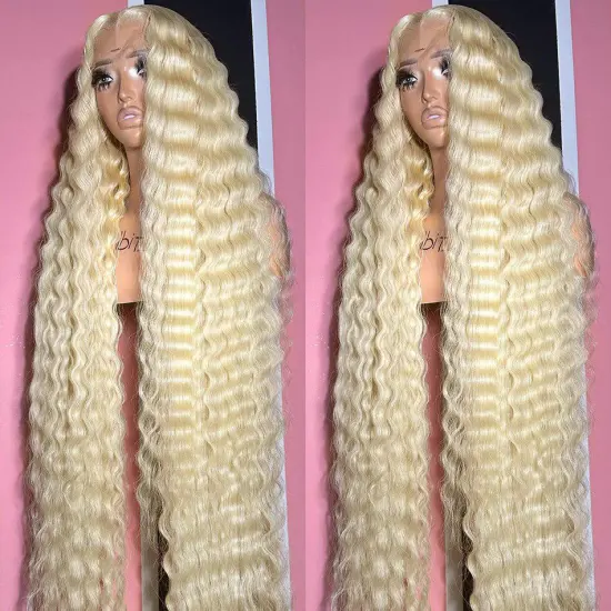 13x6 HD 613 Human Hair Full Lace Wig 40 Inch Deep Wave
