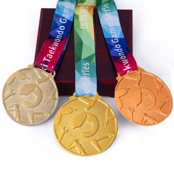 Esporte em branco de metal por atacado com medalhas 3D personalizadas de fita