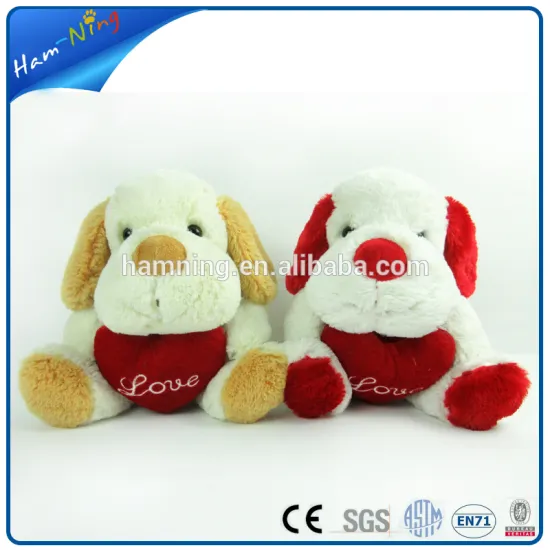 23cm Factory handmade custom realistic plush sitting toy dog with love