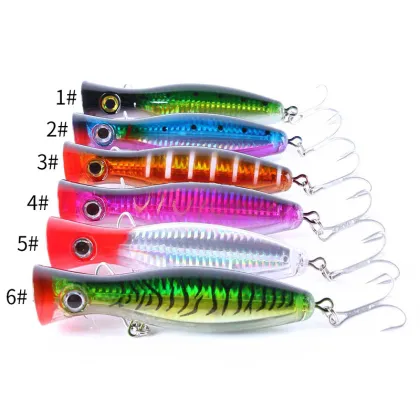 Sea Saltwater Floating Poppers 13cm 43g Treble Hook Lure for Tuna and Trout