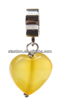 Stainless steel pendant SP2-14mm agate heart shape free stainless steel cheap classic pendant