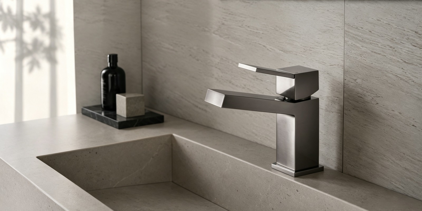 Square Single Lever Basin Mixer