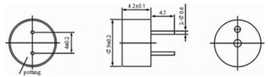 9x4.2mm Magnetic Buzzer 3V 16ohm 80db 100mA 2700Hz