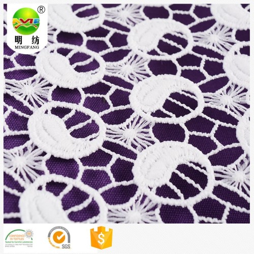 Embroidery Lace Dress Fabric lace fabric embroidery only for ladies garment Supplier