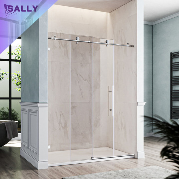 SALLY Brush-Nickle 10mm Glass Frameless Sliding Shower Door