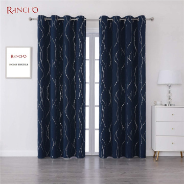 Luxury foil print hot design new blackout curtain