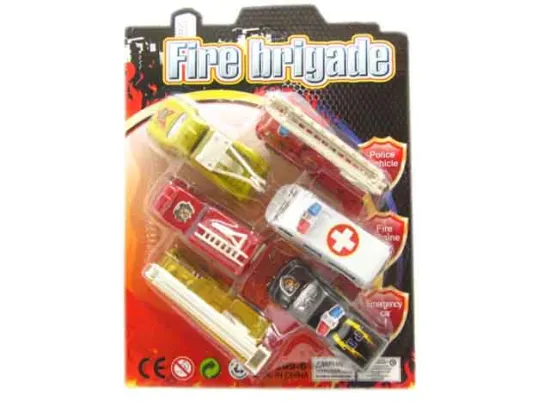 6PCS FIRE HRIGADE PULL BACK CAR