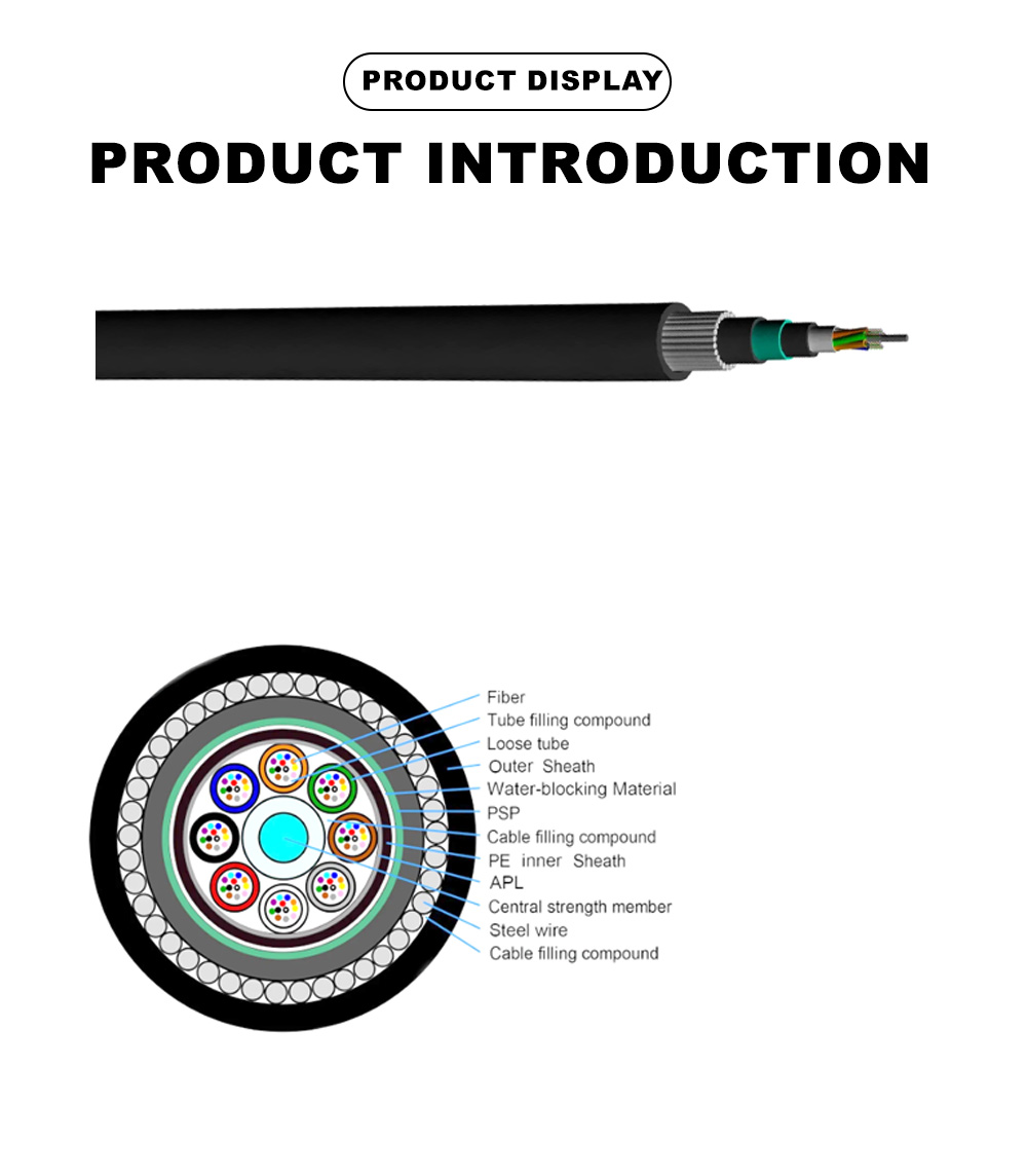 49.GYTA53+33 Loose Tube SZ Stranded, Double Armored (Steel Tape + Fine Round Steel Wire) Direct Buried Optical Cable