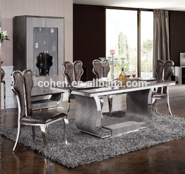 AH107 Marble top Dining Table & 6 Chairs Set