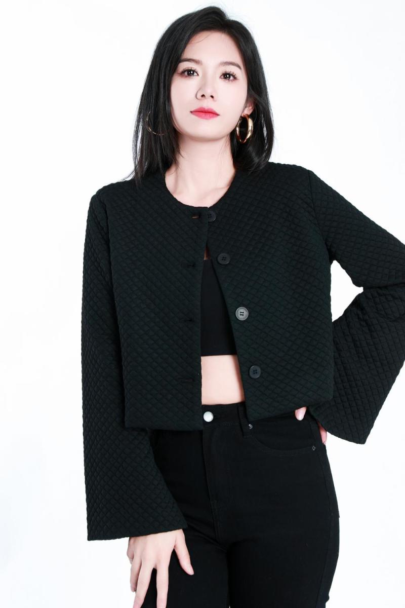 Ladies Black Woven Jacket