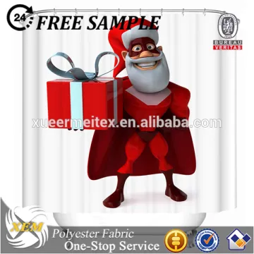 Christmas shower curtain fabric print