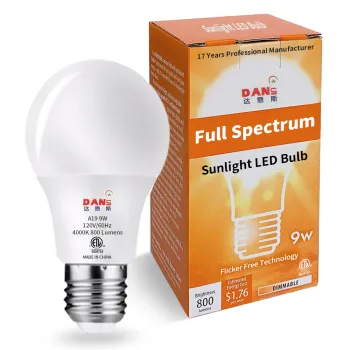 Sunlike Full Spectrum LED Light Bulb: Healthy Lighting Daylight Simulation 4000K CRI98 5W-9W