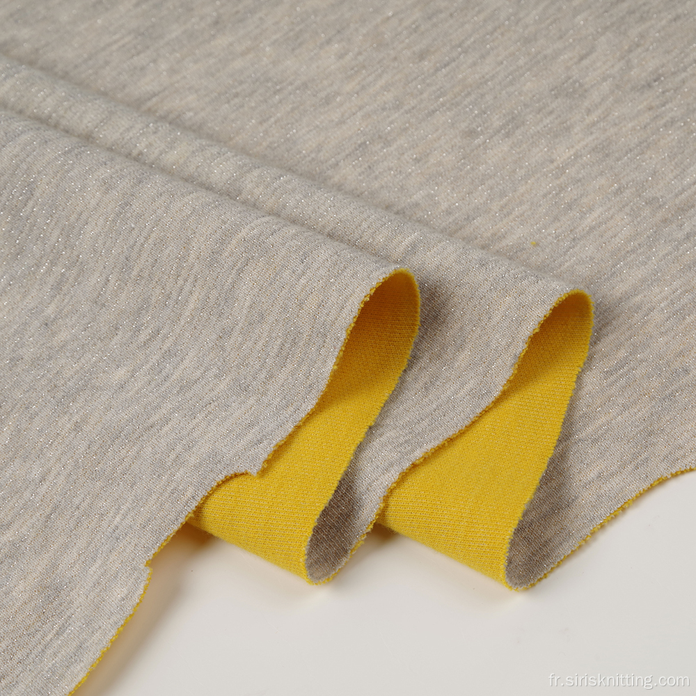 Tissu tricoté interlock lurex teint en fil organique CVC
