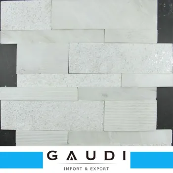 Cheap white crystal glass mix stone mosaic for balcony