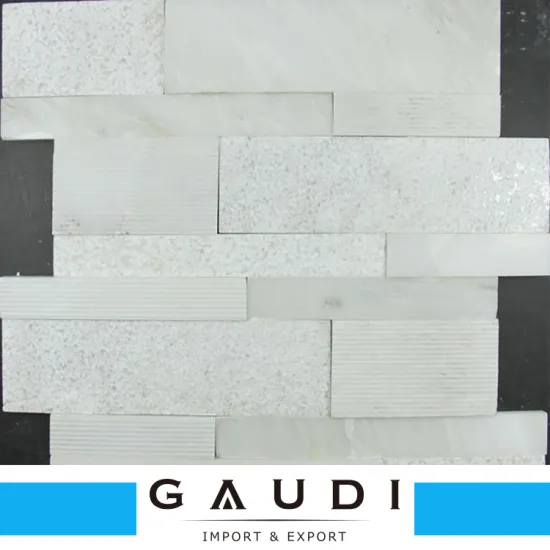 Cheap white crystal glass mix stone mosaic for balcony