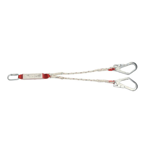 Fall Protection Shock Absorber Lanyard dengan 2 Cangkuk