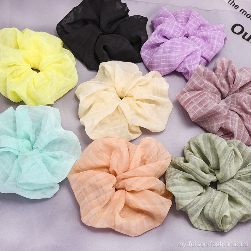 ရောင်စုံ elastic ponytail ကိုင်ဆောင်သူဆံပင်တီးဝိုင်း