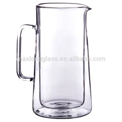 Handmade Double Wall pyrex glass pitcher