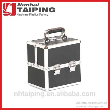 Black Metal Cosmetic Case Aluminum Makeup Kit Case