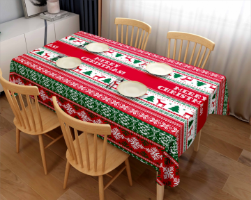 Popular Christmas style Waterproof tablecloth