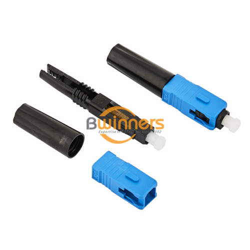 Blue SC UPC Fiber Optic Connectors