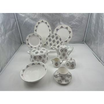Gold painted ceramic tableware