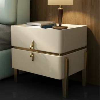 Modern Scandinavian White Nightstand with Drawer: Luxury Storage Cabinet for Bedrooms