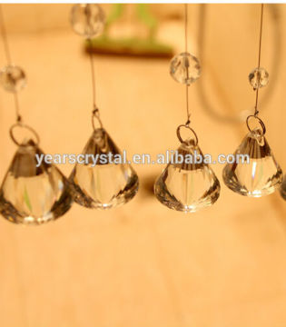 fashion champagne color crystal glass beads curtain for home and wedding decoration 30mm diamond ball (R-2314