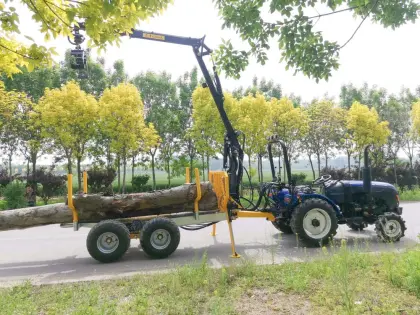 log wood timber crane loader log trailer