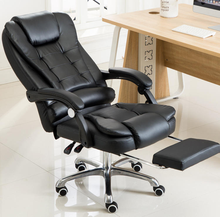 Leather Office Chair with Footrest