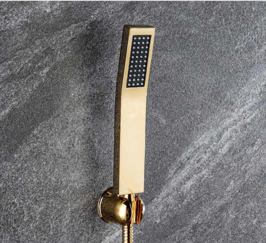 Cabezal de ducha de mano de spa de cobre amarillo de los accesorios del baño del ahorro de agua de alta presión