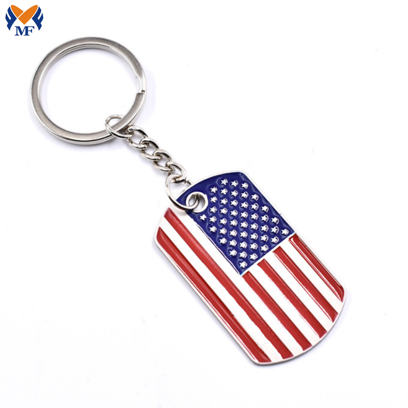 Enamel Color American Flag Keychains