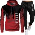 Men's Hoodie suit fashion letter print autumn brand casual sports suit men's suit sports two piece piece splicing Hoodie