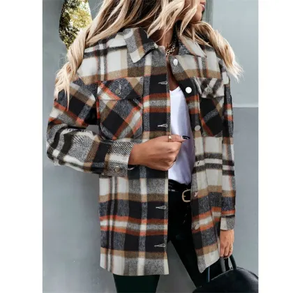 women's plaid shirt casual shirt