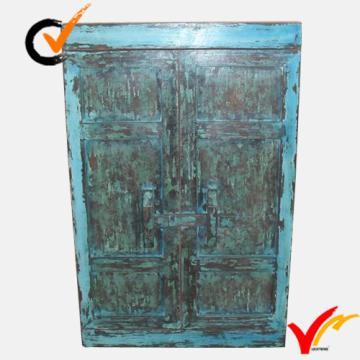 Shabby chic door shape wooden mirror.