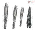 Nitrided plastic extruder conical twin screw at bariles