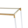 Mesa de consola moderna con marco de acero con acento de oro