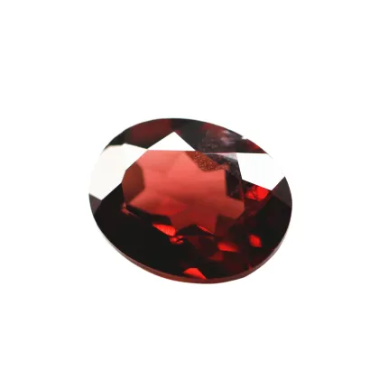 High-Quality Lab Grown Red Yttrium Aluminium Garnet Oval Gemstone Ring for Women