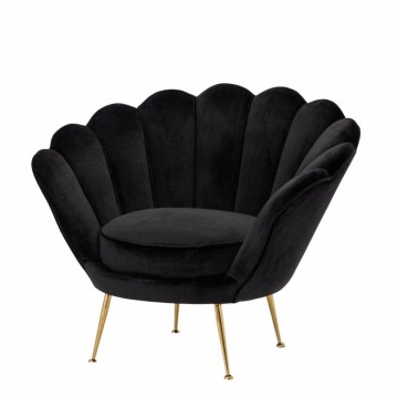 Chaise salve en velours noir en fauteuil de luxe en fauteuil noir