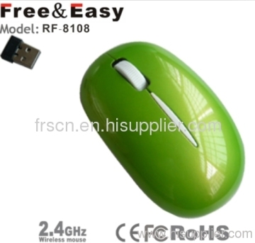 Charming Green 2.4g Wireless Mouse For Computer Promotion 
